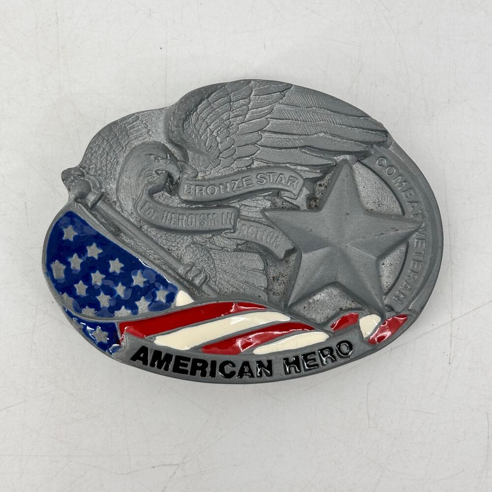 Great American Hero Belt Buckle Co. Red White Blue Patriotic